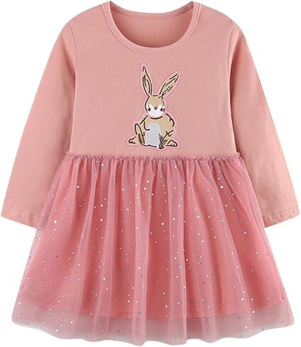 Toddler Girls Dresses for Girl's Long Sleeve Colorblock Flowy Sundress Cute Crewneck Kids Casual Dress School Clothes in Saudi Arabia