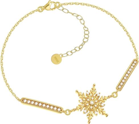 قلادة ندفة الثلج الذهبية للنساء هدية: 925 من الفضة الاسترليني قلادة ندفة الثلج فكرة السنة الجديدة لذكرى عيد ميلادها in Kuwait