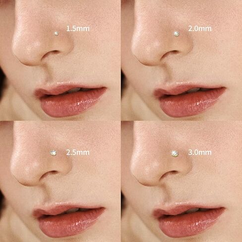 18G 20G G23 Titanium Nose Rings Studs Labret Lip Studs for Women Men Shiny Cubic Zircon Nose Studs Piercing Jewelry in Saudi Arabia