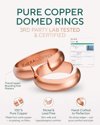 TheraCopper Pure Copper Rings for Women & Men (2-Pack) — 100% Pure Copper Ring — Raw, Solid & Uncoated Authentic Handmade Open-End Adjustable Ayurvedic Jewelry Rings (S/M + L/XL) in Saudi Arabia