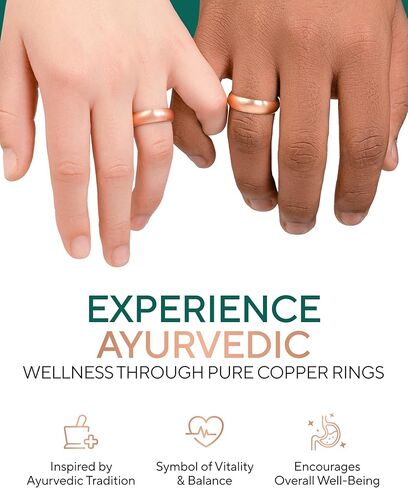 TheraCopper Pure Copper Rings for Women & Men (2-Pack) — 100% Pure Copper Ring — Raw, Solid & Uncoated Authentic Handmade Open-End Adjustable Ayurvedic Jewelry Rings (S/M + L/XL) in Saudi Arabia