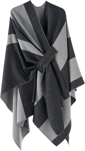 Women’s Shawl Wrap, Open Front Poncho, Cape Cardigan, Oversized Sweaters for Fall and Winter in Saudi Arabia