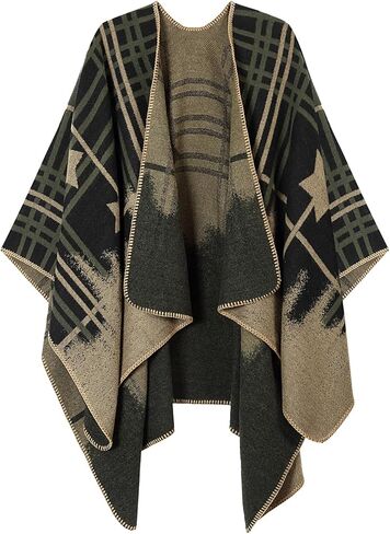 سترة شال نسائية ملفوفة دافئة ذات كيب شالات مفتوحة من الأمام لربيع الخريف والشتاء in Kuwait