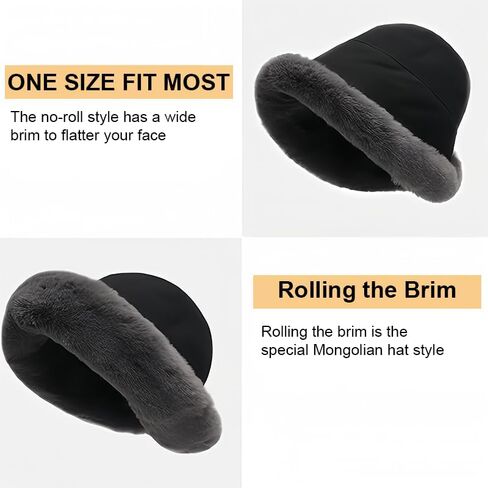 Winter Fur Bucket Hat, Unisex Warm Fluffy Fisherman Fuzzy Bucket Hat in Saudi Arabia