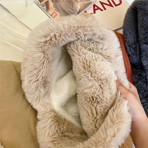 Winter Fur Bucket Hat, Unisex Warm Fluffy Fisherman Fuzzy Bucket Hat in Saudi Arabia