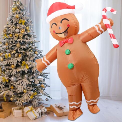 عيد الميلاد زي الزنجبيل نفخ، الزنجبيل رجل زي، تفجير نفخ زي الكبار، مضحك عيد الميلاد نفخ زي، الزنجبيل رجل نيسيس الكبار، أزياء عيد الميلاد العملاقة للبالغين النساء in Saudi Arabia