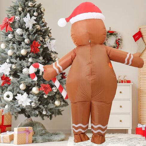 عيد الميلاد زي الزنجبيل نفخ، الزنجبيل رجل زي، تفجير نفخ زي الكبار، مضحك عيد الميلاد نفخ زي، الزنجبيل رجل نيسيس الكبار، أزياء عيد الميلاد العملاقة للبالغين النساء in Saudi Arabia