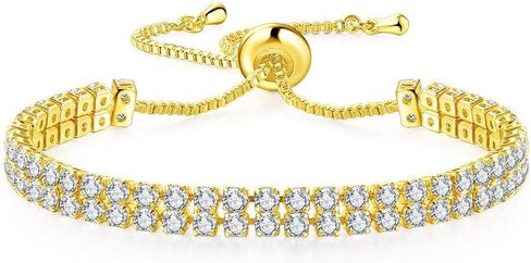 18K gold bracelet women's versatile accessory adjustable moissanite bracelet 2.5MM tennis bracelet Mother's Day, birthday, Christmas gift in Saudi Arabia