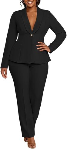 Pants Suits for Women Dressy Long Sleeve Blazer Sets 2 Piece Outfits Wedding Cocktail Suit Business Casual Work Outfit in Saudi Arabia