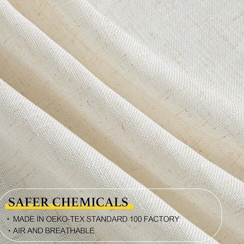 Linen Curtains for Kitchen Farmhouse Country, 2 Panels Back Tab Pocket Light Filtering Sheer Short Cafe Tier Small Window Curtain for Bathroom Basement Nursery, 42 x 24 Inches Length in Saudi Arabia
