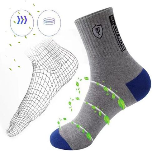 5 Pairs Apring and Fall Mens Sports Socks Summer Breathable Business Tube Socks Multicolor Thick Anti Slip Running Sock,22cm in Saudi Arabia