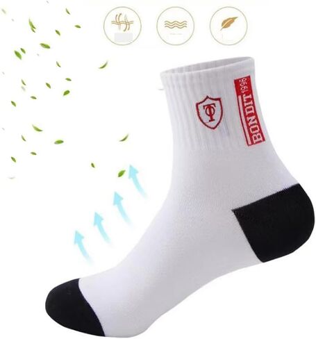 5 Pairs Apring and Fall Mens Sports Socks Summer Breathable Business Tube Socks Multicolor Thick Anti Slip Running Sock,22cm in Saudi Arabia