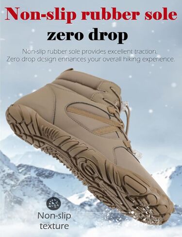 UIKGITP Mens Barefoot Winter Hiking Snow Boots Soft Lightweight Slip on Outdoor Grounding Shoes in Saudi Arabia