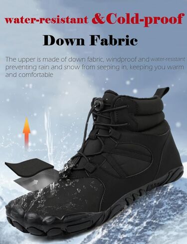 UIKGITP Mens Barefoot Winter Hiking Snow Boots Soft Lightweight Slip on Outdoor Grounding Shoes in Saudi Arabia