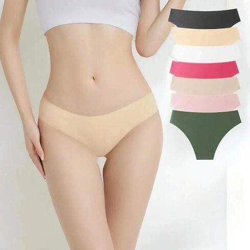 7-Pack Set Seamless Breathable Ice Silk Women Underwear, Solid Color Comfortable and Stylish, No-Show Fit for Everyday Wear in Saudi Arabia