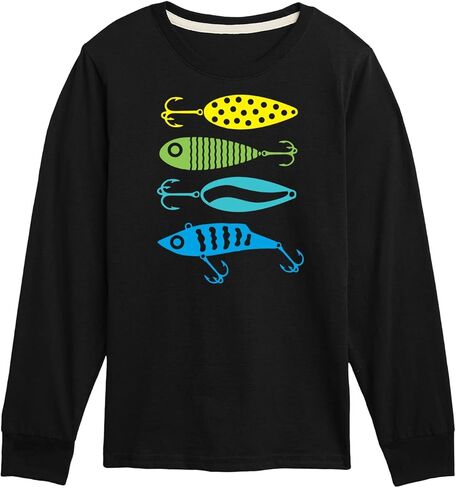 Instant Message - Fishing Lures - Toddler and Youth Long Sleeve Graphic T-Shirt in Saudi Arabia