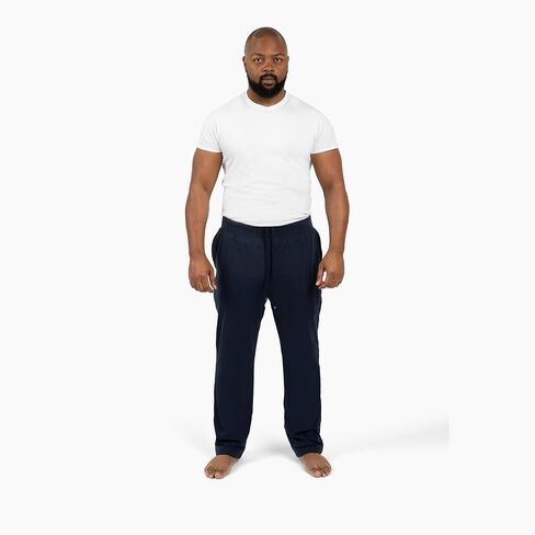 رداء DudeRobe رجالي بغطاء رأس باللون الكحلي مقاس 2XL/3XL وبنطال رياضي مقاس 2XL/3XL بأرجل مستقيمة وجزء سفلي مفتوح، من Shark Tank! قطن مريح وذو قدرة على الامتصاص بعد الاستحمام، بنطال رياضي للاسترخاء in Kuwait