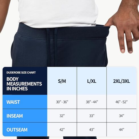رداء DudeRobe رجالي بغطاء رأس باللون الكحلي مقاس 2XL/3XL وبنطال رياضي مقاس 2XL/3XL بأرجل مستقيمة وجزء سفلي مفتوح، من Shark Tank! قطن مريح وذو قدرة على الامتصاص بعد الاستحمام، بنطال رياضي للاسترخاء in Kuwait