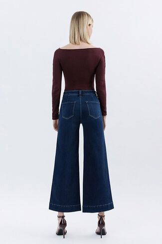Flying Monkey Jeans - High Rise Ankle Wide Leg Jeans - F5923 in Saudi Arabia