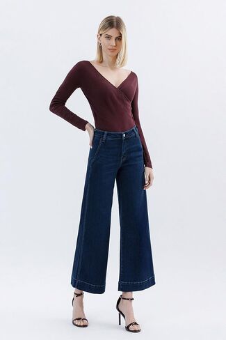 Flying Monkey Jeans - High Rise Ankle Wide Leg Jeans - F5923 in Saudi Arabia