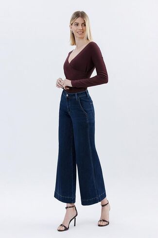 Flying Monkey Jeans - High Rise Ankle Wide Leg Jeans - F5923 in Saudi Arabia