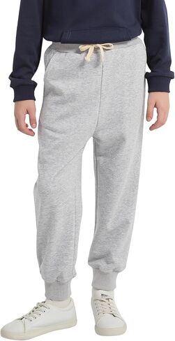 Phedrew Boys and Toddlers Cotton Sweatpants Kids Athletic Drawstring Jogger Pants Youth Casual Active Pants（2-14 Years） in Saudi Arabia
