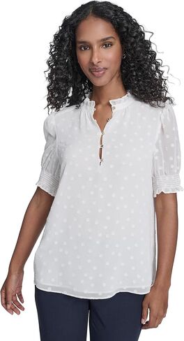 Tommy Hilfiger Womens Puff Sleeve Blouse in Saudi Arabia