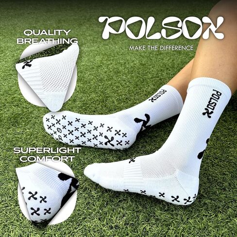 جوارب Grip Soccer - جوارب رياضية مضادة للانزلاق للرجال والنساء والشباب - جوارب رياضية مضادة للانزلاق مع وسادات X-Grip in Kuwait
