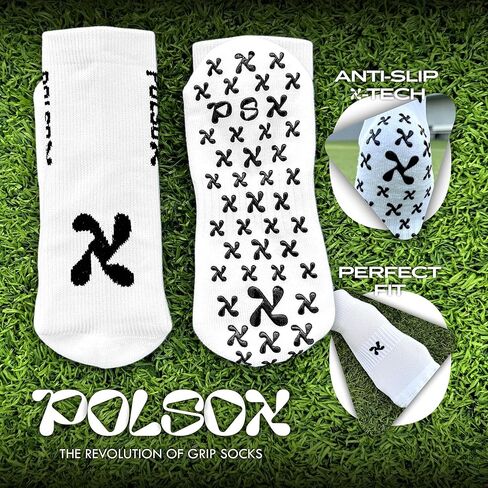جوارب Grip Soccer - جوارب رياضية مضادة للانزلاق للرجال والنساء والشباب - جوارب رياضية مضادة للانزلاق مع وسادات X-Grip in Kuwait