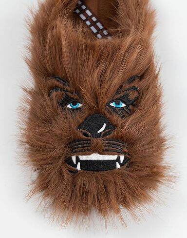 STAR WARS Chewbacca Men's Brown Mule Slippers Fluffy Indoor Lounging Footwear Movie Theme Comfort Shoes | Merch in Saudi Arabia