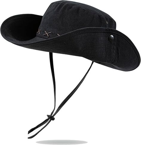 Women Men Western Sun Hat Cowgirl Bucket Hats Sun Protection Snap Up Cowboy Hat for Fishing Beach Safari Hiking in Saudi Arabia