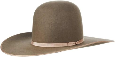 7X Pecan/Bean Belly Bound Edge 4-1/2 Brim Open Crown Felt Cowboy Hat Pecan in Saudi Arabia