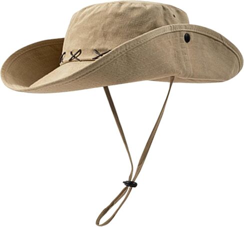 Women Men Western Sun Hat Cowgirl Bucket Hats Sun Protection Snap Up Cowboy Hat for Fishing Beach Safari Hiking in Saudi Arabia