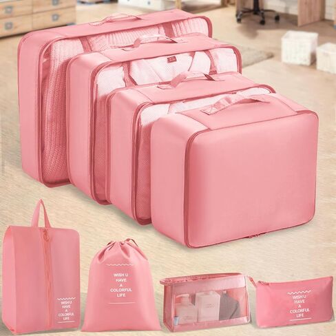 Packing Cubes 8 Set Travel Essentials for Carry on Luggage Organizers Bag Packing Cubes for Suitcases Travel Accessories (Grey) in Saudi Arabia