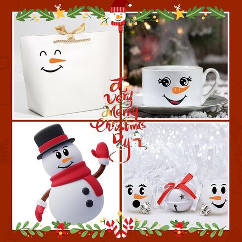 41 PCS Snowman Face Stickers for Crafts Christmas Decorations, Suitable for Cups, Water Bottles, refrigerators, Christmas Balls, Windows, DIY Craft Decals, and Other Christma Party Decorations. in Saudi Arabia
