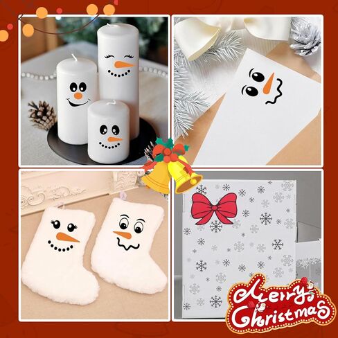 41 PCS Snowman Face Stickers for Crafts Christmas Decorations, Suitable for Cups, Water Bottles, refrigerators, Christmas Balls, Windows, DIY Craft Decals, and Other Christma Party Decorations. in Saudi Arabia