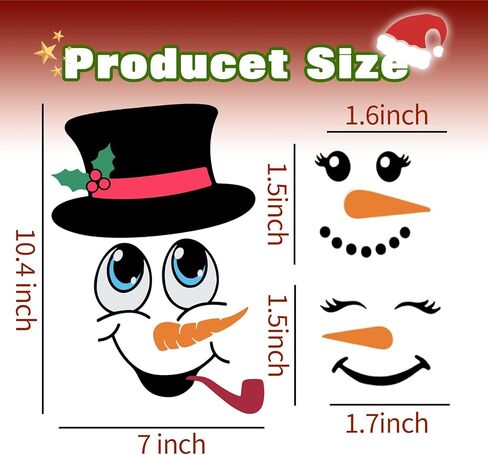 41 PCS Snowman Face Stickers for Crafts Christmas Decorations, Suitable for Cups, Water Bottles, refrigerators, Christmas Balls, Windows, DIY Craft Decals, and Other Christma Party Decorations. in Saudi Arabia