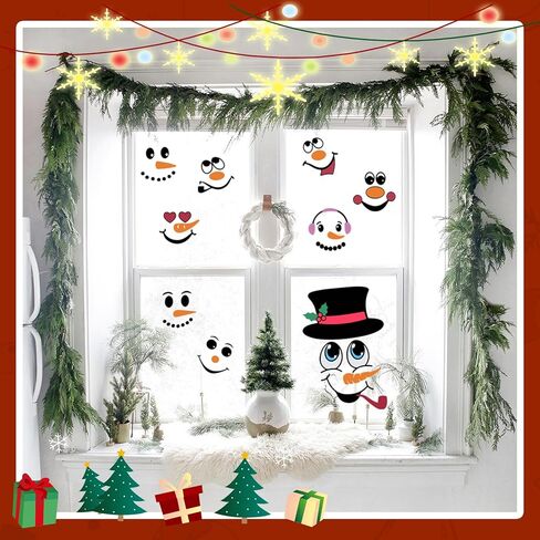 41 PCS Snowman Face Stickers for Crafts Christmas Decorations, Suitable for Cups, Water Bottles, refrigerators, Christmas Balls, Windows, DIY Craft Decals, and Other Christma Party Decorations. in Saudi Arabia