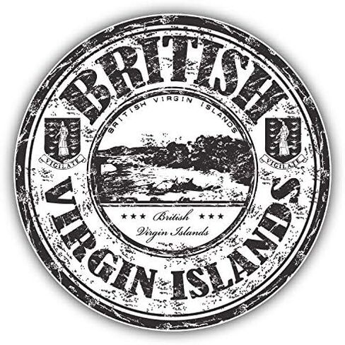 British Virgin Islands Grunge Rubber Stamp Window Truck Car Bumper Sticker Decal 5'' x 5'' in Saudi Arabia
