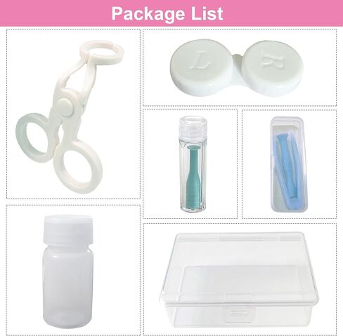 أداة وضع العدسات اللاصقة، أدوات مساعدة على ارتداء العدسات اللاصقة الملونة، أداة فتح العين للعدسات اللاصقة، سهولة الإدخال والإزالة، مع علبة العدسات اللاصقة، ماصة + ملقط بطرف ناعم in Kuwait