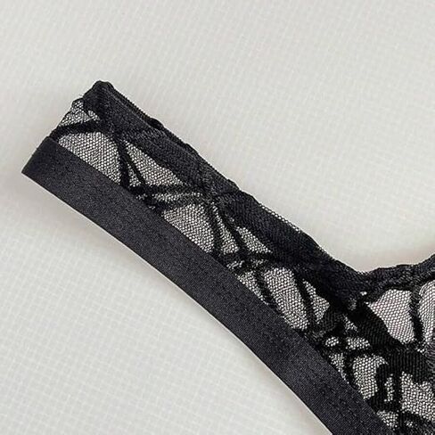 1pc Men's Thong Underwear, Black Lace Panties Sheer Mesh Briefs, Comfortable Cool in Saudi Arabia