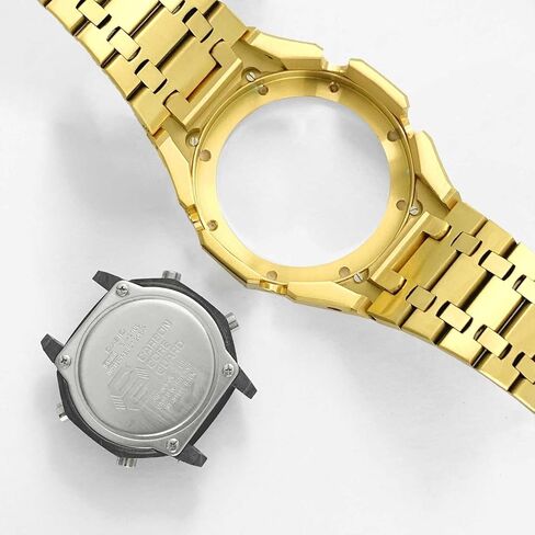 GA2100 Watch Case Band Parts,Full Square Diamond Bezel Steel Metal Case Modifiy Mod Modified Mods Ice Ring Replacement Kit Compatible With Casioak G-shock Ga-2100/Ga-2110/GA-B2100 in Saudi Arabia