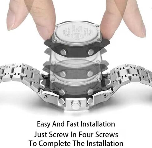 GA2100 Watch Case Band Parts,Full Square Diamond Bezel Steel Metal Case Modifiy Mod Modified Mods Ice Ring Replacement Kit Compatible With Casioak G-shock Ga-2100/Ga-2110/GA-B2100 in Saudi Arabia