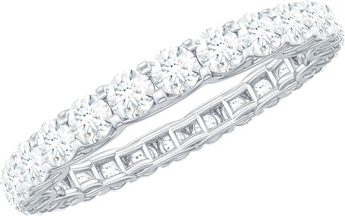 Certified Moissanite Full Eternity Band, D-Vs1 Quality, Moissanite Wedding Anniversary Ring - Ready To Gift in Saudi Arabia