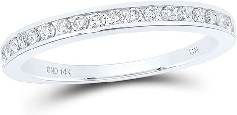 Jewels By Lux 14K White Gold Womens Round Diamond Wedding Single Row Band 1/4 Cttw, Womens Size: 5-9 in Saudi Arabia