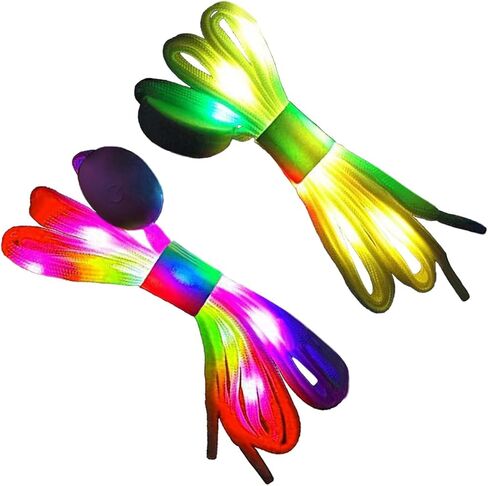 USemporium 3 Pairs Light Up Shoe Laces, Roller Skate Laces, Shoelaces for Sneakers, Glow in the Dark 7 Color Shoe Laces for Party, Rave, Dance, New Year's Eve Party Supplies, Christmas Gifts in Saudi Arabia