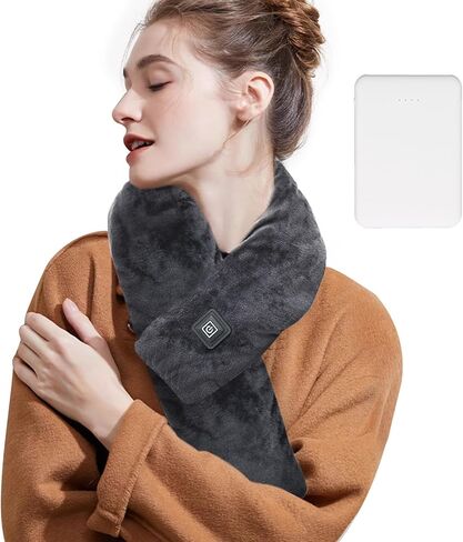 Neck Heating Pad Heated Scarf Rechargeable,Heating Pad for Neck Pain &Stiffness Relief,Heated Neck wrap Warmer with 7000mAh Power Bank,Cordless Thermal Neck Brace,Christmas Gifts for women men (black) in Saudi Arabia