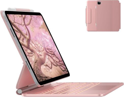 حافظة لوحة مفاتيح typecase لجهاز 2024 M4 iPad Pro 13,11 لونًا بإضاءة خلفية، حافظة لوحة مفاتيح مع حامل أقلام، لوحة تتبع مدمجة، مجموعة سهلة، أسود in Kuwait