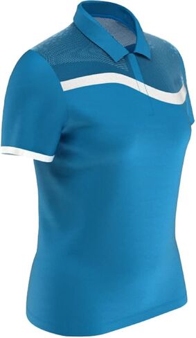 قميص بولو شبكي للسيدات من Callaway Golf Drirelease Colorblock Mesh Ibiza Blue مقاس كبير جدًا in Saudi Arabia