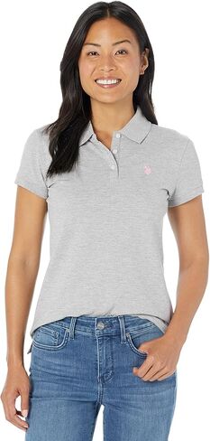 U.S. Polo ASSN. Womens Short Sleeve Small Pony Solid Pique Polo Shirt in Saudi Arabia